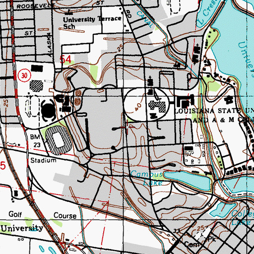 Topographic Map of Louisiana State University Union Theater, LA