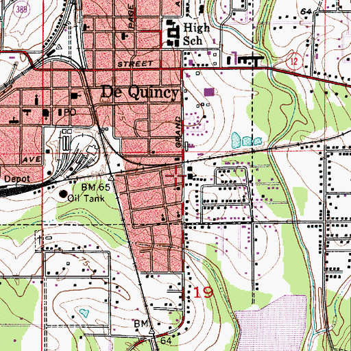 Topographic Map of Bethel African Methodist Episcopal Church, LA