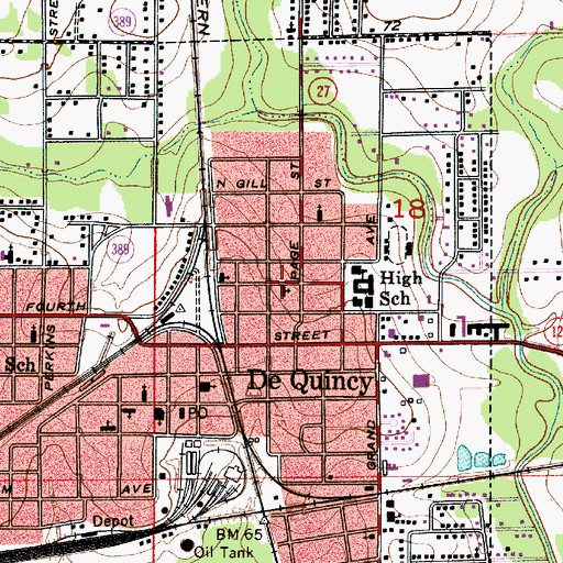 Topographic Map of Bible Baptist Church, LA