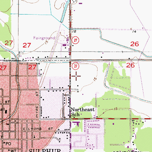 Topographic Map of Calvary Baptist Church, LA