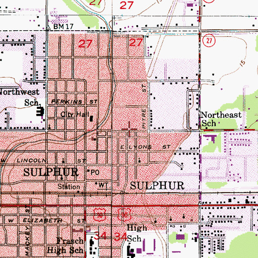 Topographic Map of Cornerstone Christian Church, LA