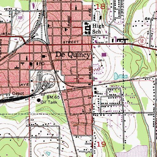 Topographic Map of Evergreen Missionary Baptist Church, LA