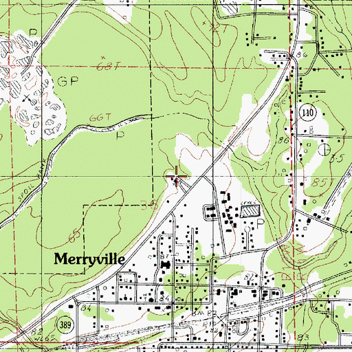 Topographic Map of First Apostolic Church of Merryville, LA