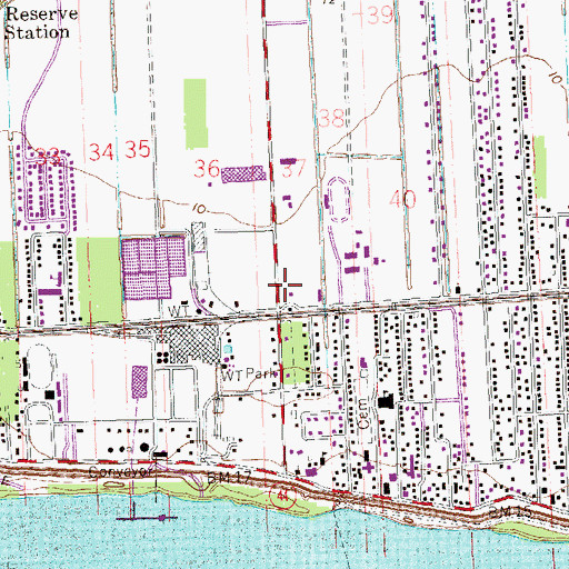 Topographic Map of First Baptist Church of Reserve, LA