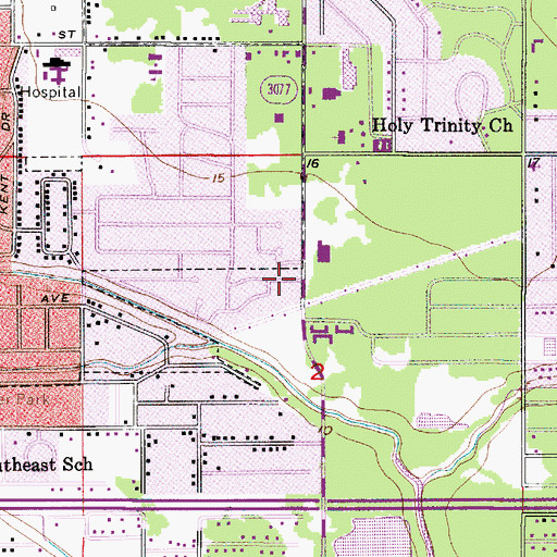 Topographic Map of First Christian Church, LA