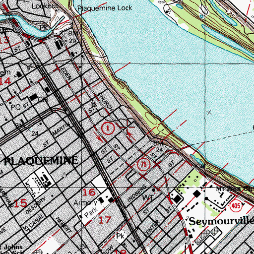 Topographic Map of Greater Little Zion Baptist Church, LA