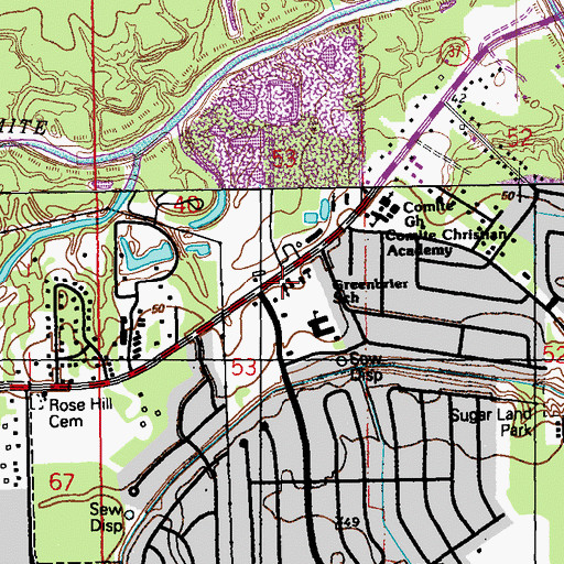 Topographic Map of Greenwell Springs Road Church, LA