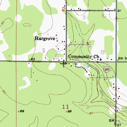 Topographic Map of Hargrove Community Pentecostal Church, LA