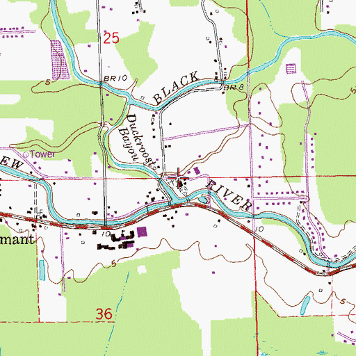 Topographic Map of Holy Rosary Catholic Church, LA