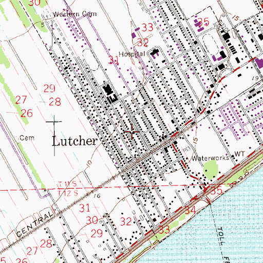 Topographic Map of King David Baptist Church, LA