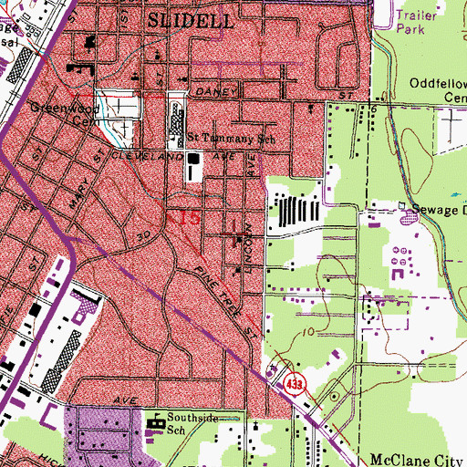Topographic Map of Little Mount Zion Baptist Church, LA