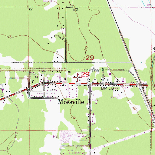 Topographic Map of Mossville Truth Tabernacle Pentecostal Church, LA