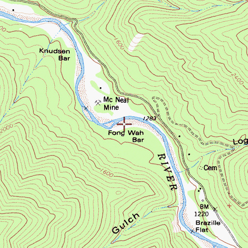 Topographic Map of Fong Wah Bar, CA
