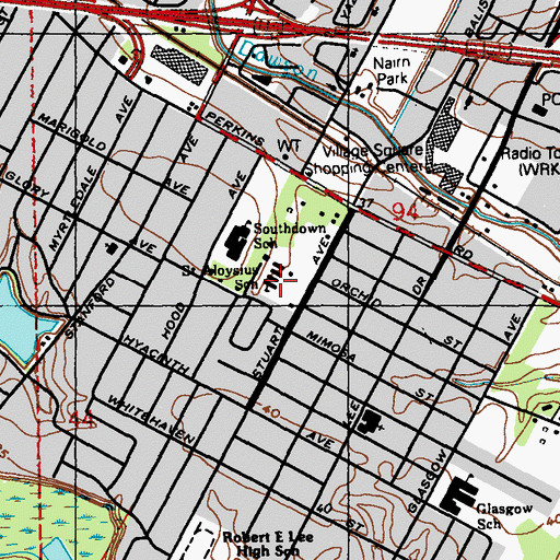 Topographic Map of Saint Aloysius Catholic Church, LA