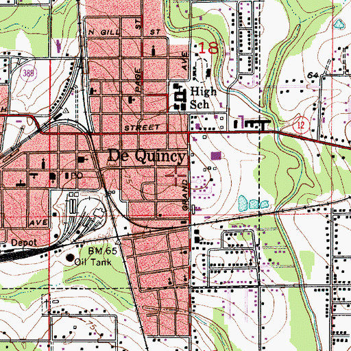 Topographic Map of Our Lady of LaSalette Church, LA