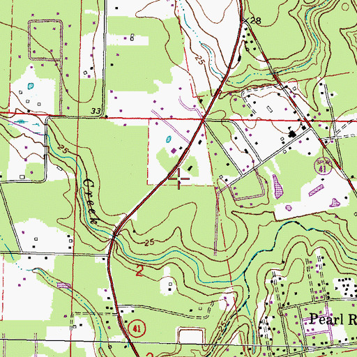 Topographic Map of Pearl River United Methodist Church, LA