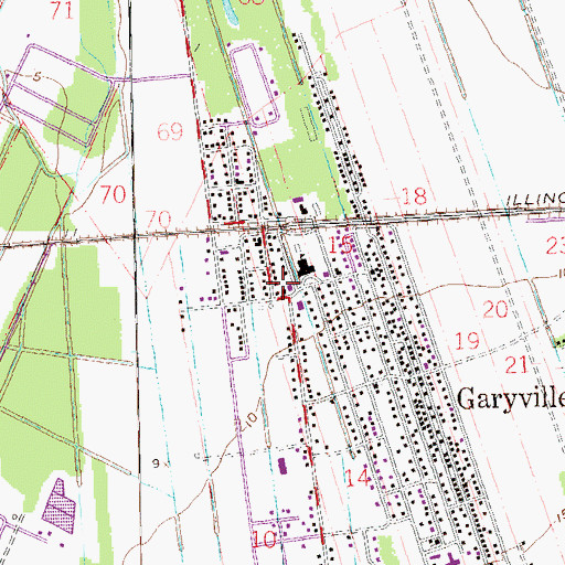 Topographic Map of Saint Hubert Church, LA
