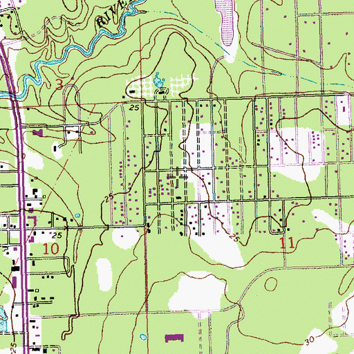 Topographic Map of Tammany Hills Baptist Church, LA