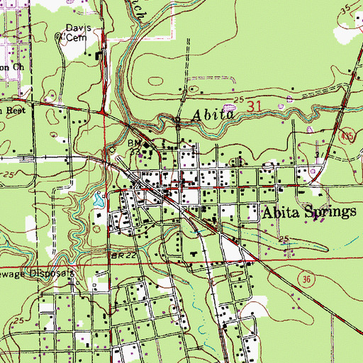 Topographic Map of Trinity Evangelical Lutheran Church, LA
