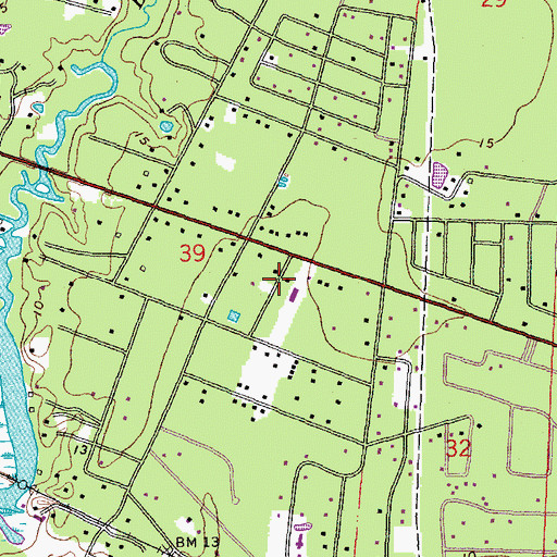 Topographic Map of Village Lutheran Church of Lacombe, LA