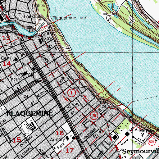Topographic Map of Zion - Field Baptist Church, LA
