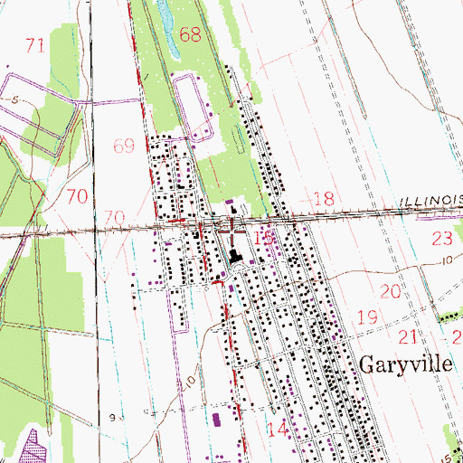 Topographic Map of Saint John the Baptist Parish Library Garyville Branch, LA