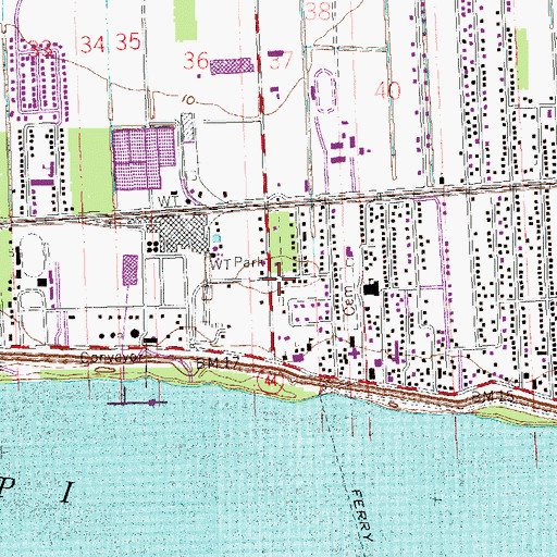 Topographic Map of Saint John the Baptist Parish Library Reserve Branch, LA