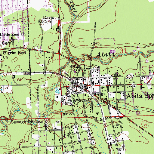 Topographic Map of Abita Springs Trailhead Museum, LA