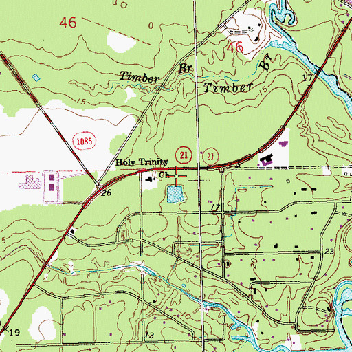 Topographic Map of Saint Tammany Parish Office, LA
