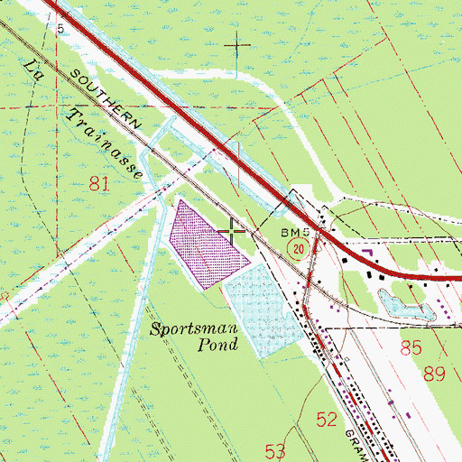 Topographic Map of Gramercy Wastewater Treatment Facility, LA