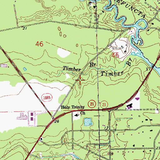 Topographic Map of Timber Branch Sewage Treatment Plant, LA