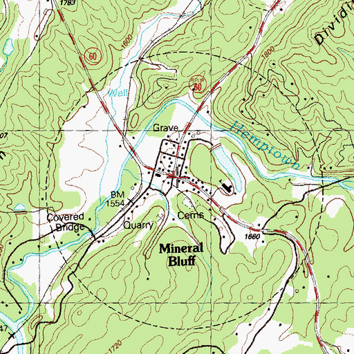 Topographic Map of Fannin County Fire Department Station 2, GA