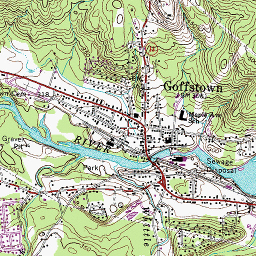 Topographic Map of Goffstown Fire Department Station 18 Headquarters, NH