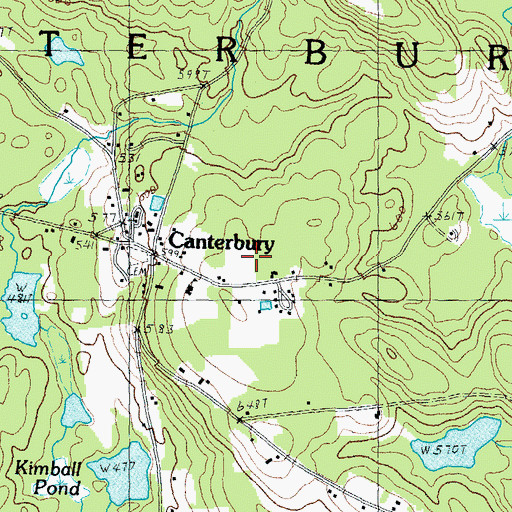 Topographic Map of Canterbury Volunteer Fire Department, NH
