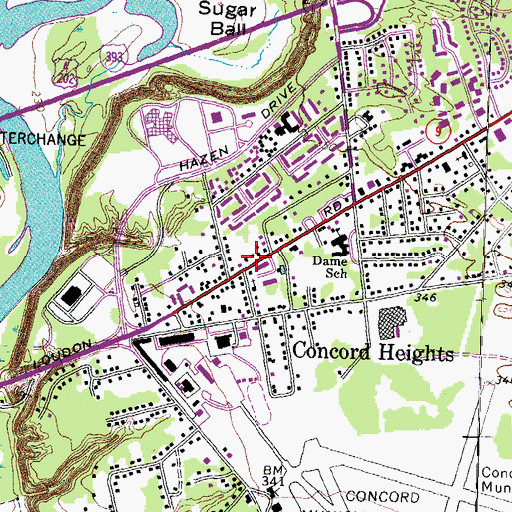 Topographic Map of Concord Fire Department Station 7 Heights Fire Station, NH