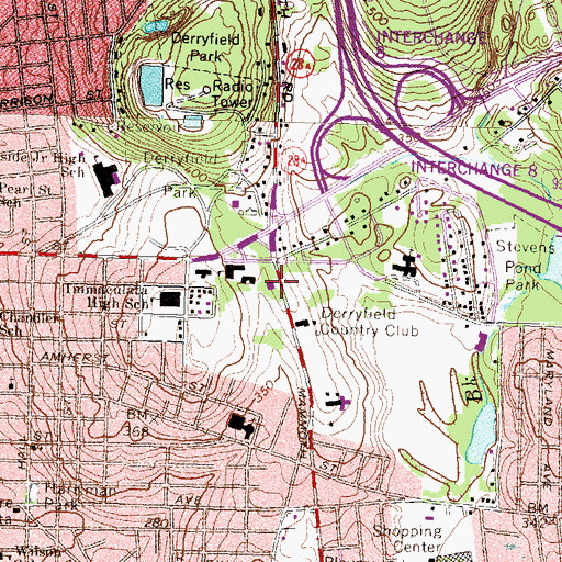 Topographic Map of Manchester Fire Department Station 10, NH
