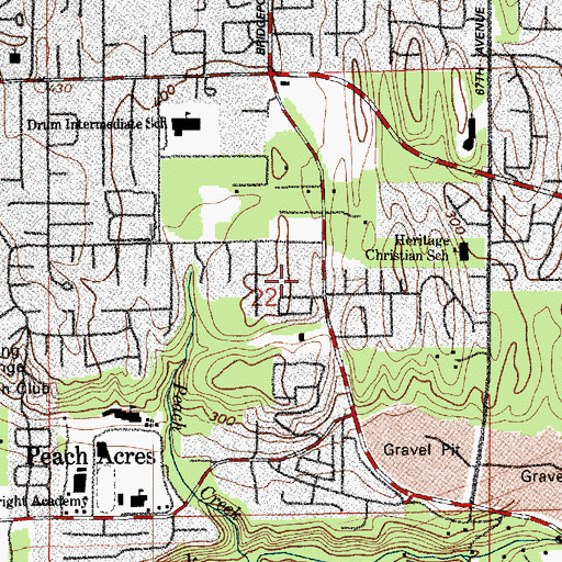 Topographic Map of University Place Care Center, WA