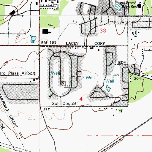 Topographic Map of Capitol City Golf Club, WA