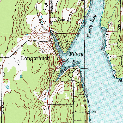 Topographic Map of Longbranch Improvement Club Marina, WA