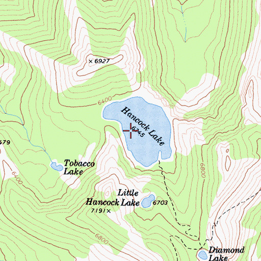 Topographic Map of Hancock Lake, CA