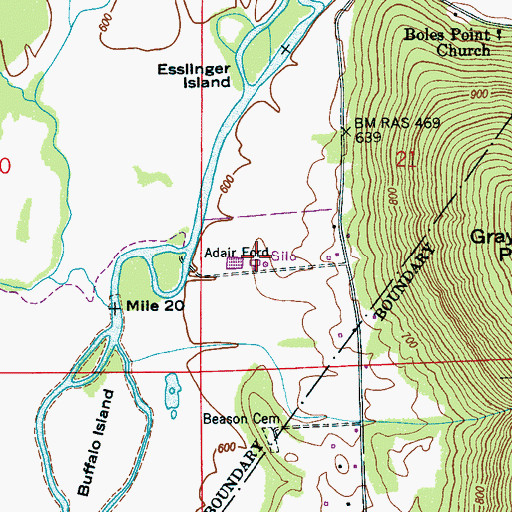 Topographic Map of Chigger Ridge Farm, AL