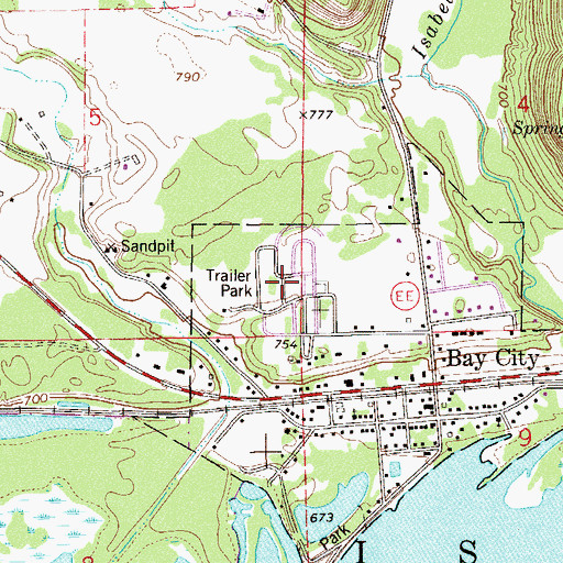 Topographic Map of Oak Hill Mobile Home Park, WI