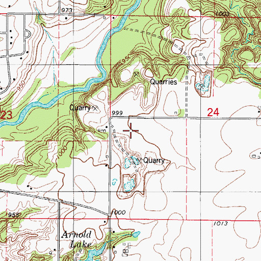 Topographic Map of Ames Mine, IA