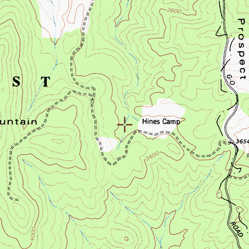 Topographic Map of Hines Camp, CA