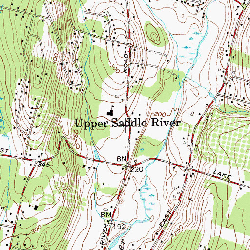 Topographic Map of Upper Saddle River Fire Department, NJ