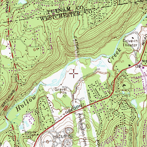 Topographic Map of Hollow Brook Golf Course, NY