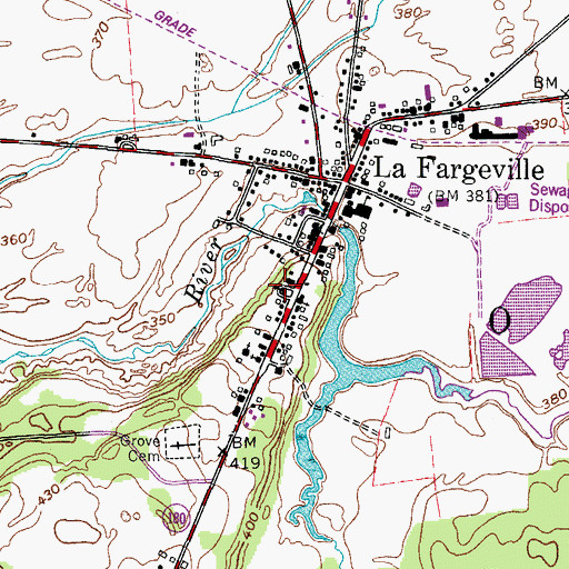 Topographic Map of Lafargeville United Methodist Church, NY