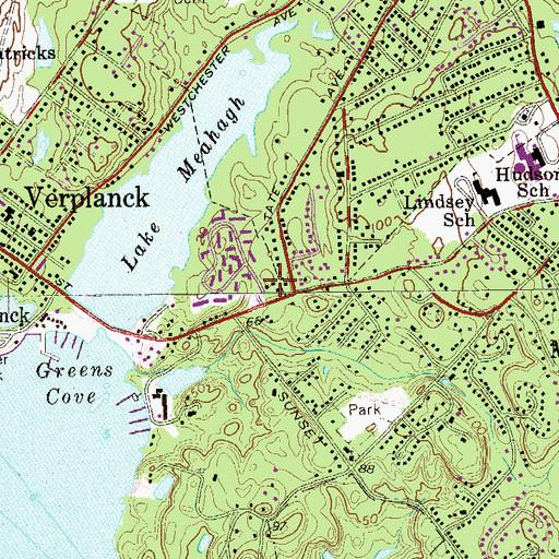 Topographic Map of Hendrick Hudson Free Library, NY