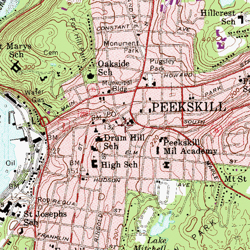 Topographic Map of Peekskill Museum, NY