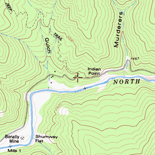 Topographic Map of Indian Point, CA